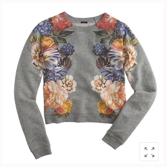 J. Crew Tops - J.Crew M Dutch floral bouquet crop sweatshirt